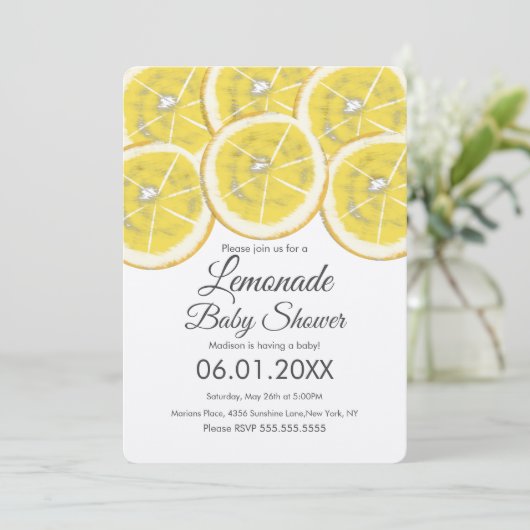 Abstract Lemon Citrus Lemonade Baby shower Kraft Kaart (Staand voorkant)
