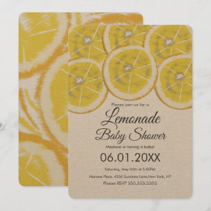 Abstract Lemon Citrus Lemonade Baby shower Kraft Kaart