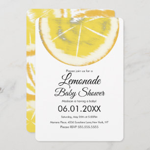 Abstract Lemon Citrus Yellow Lemonade Baby shower Kaart