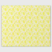 Abstract Lemon Yellow en White Line Pattern Cadeaupapier (Vlak)