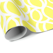 Abstract Lemon Yellow en White Line Pattern Cadeaupapier (Rol Hoek)