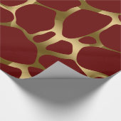 Abstract leopard-patroon met goud en dar-rood cadeaupapier (Hoek)