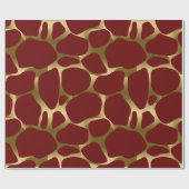 Abstract leopard-patroon met goud en dar-rood cadeaupapier (Vlak)