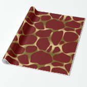 Abstract leopard-patroon met goud en dar-rood cadeaupapier (Uitgerold)