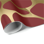 Abstract leopard-patroon met goud en dar-rood cadeaupapier (Rol Hoek)