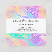 Abstract leopard Print Marble Square Visitekaartje (Achterkant)