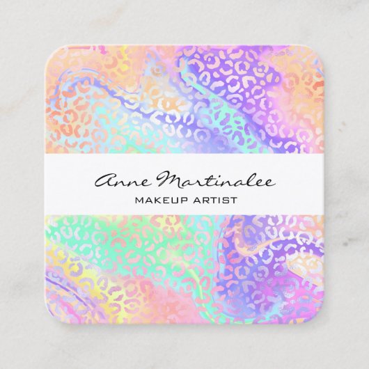 Abstract leopard Print Marble Square Visitekaartje (Voorkant)