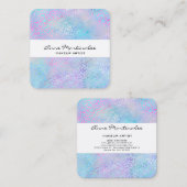 Abstract Leopard Print Pastel Square Business Card Vierkante Visitekaartje (Voorkant / Achterkant)