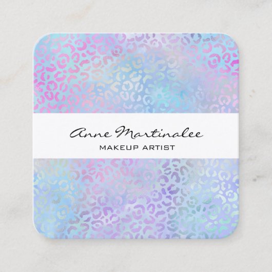 Abstract Leopard Print Pastel Square Business Card Vierkante Visitekaartje (Voorkant)