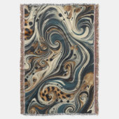Abstract Leopard Print Swirl Deken (Voorkant Verticaal)