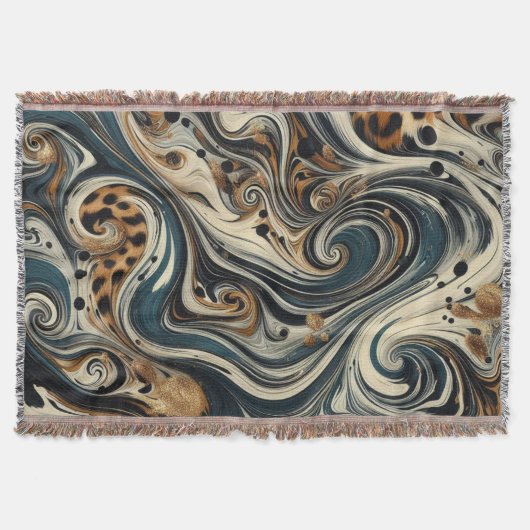 Abstract Leopard Print Swirl Deken (Voorkant)