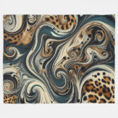 Abstract Leopard Print Swirl Fleece Deken (Voorkant (Horizontaal))