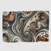 Abstract Leopard Print Swirl Golfhanddoek (Horizontaal)