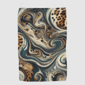 Abstract Leopard Print Swirl Golfhanddoek (Voorkant)