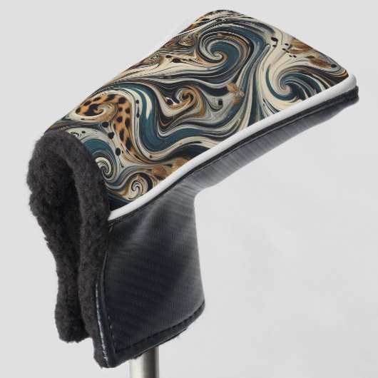 Abstract Leopard Print Swirl Golfheadcover (3/4 voorkant)