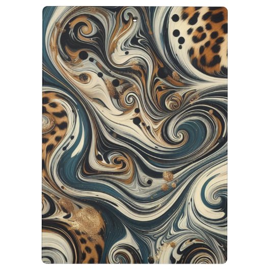 Abstract Leopard Print Swirl Klembord (Achterkant)