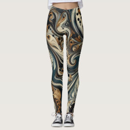 Abstract Leopard Print Swirl Leggings