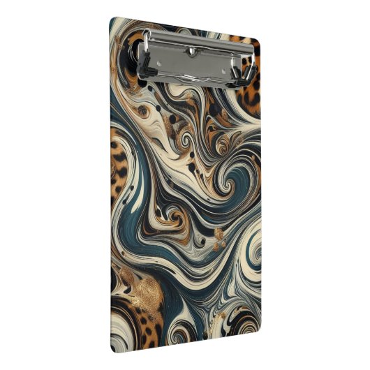 Abstract Leopard Print Swirl Mini Klembord (Schuin)