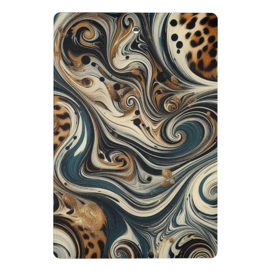 Abstract Leopard Print Swirl Mini Klembord (Achterkant)