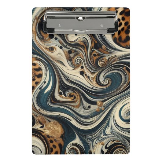 Abstract Leopard Print Swirl Mini Klembord (Voorkant)