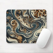 Abstract Leopard Print Swirl Muismat (Met muis)