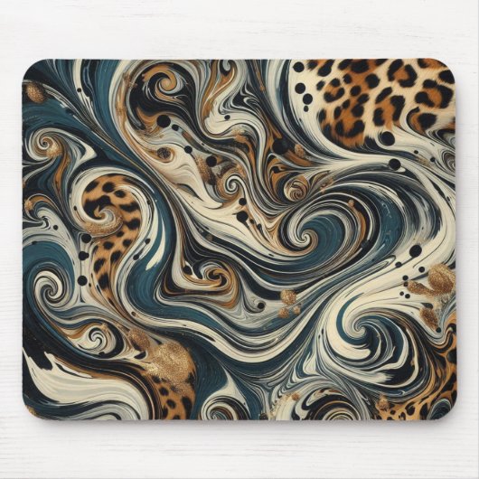 Abstract Leopard Print Swirl Muismat (Voorkant)