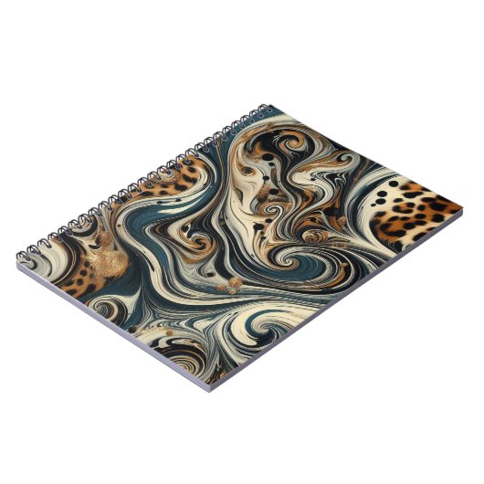 Abstract Leopard Print Swirl Notitieboek (Linkerzijde)