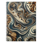 Abstract Leopard Print Swirl Notitieboek (Voorkant)