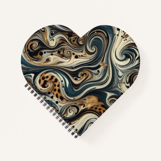 Abstract Leopard Print Swirl Notitieboek (Voorkant)