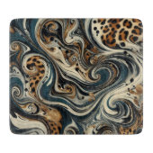 Abstract Leopard Print Swirl Snijplank (Voorkant)