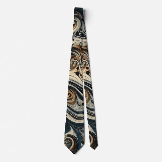 Abstract Leopard Print Swirl Stropdas (Voorkant)