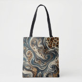 Abstract Leopard Print Swirl Tote Bag (Voorkant)
