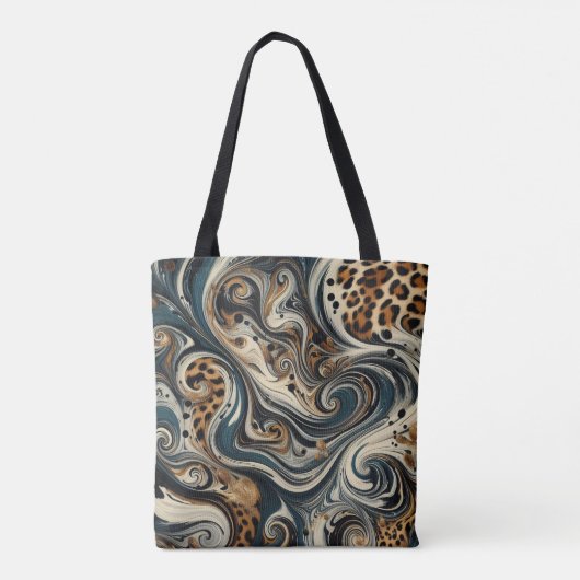 Abstract Leopard Print Swirl Tote Bag (Achterkant)