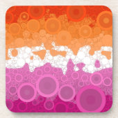 Abstract Lesbische Pride-vlag Bier Onderzetter (Voorkant)