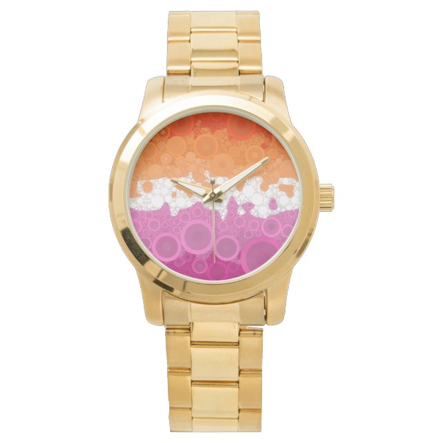 Abstract Lesbische Pride-vlag     Horloge (Voorkant)