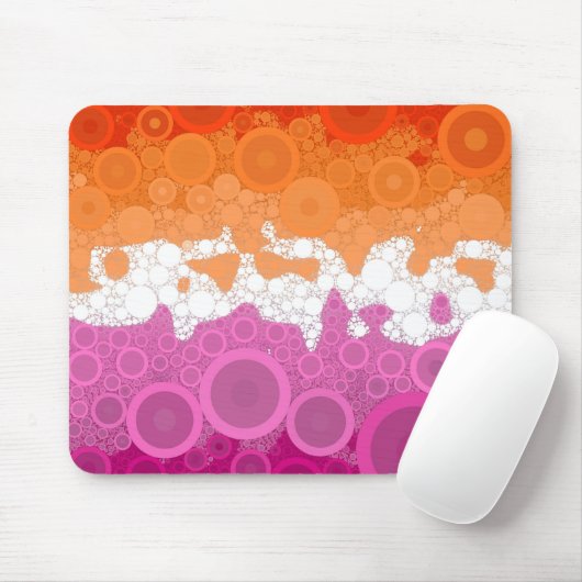 Abstract Lesbische Pride-vlag Muismat (Met muis)