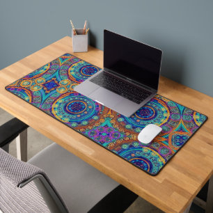 Abstract Leuk Kleurrijk Patroon Blauw Modern Bureaumat