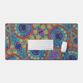 Abstract Leuk Kleurrijk Patroon Blauw Modern Bureaumat (Keyboard & Muis)