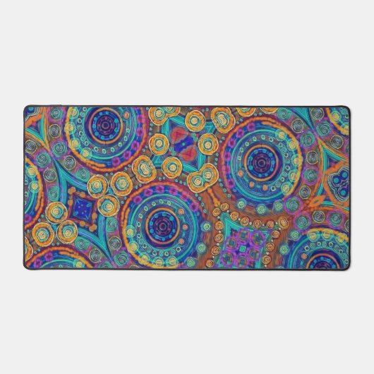 Abstract Leuk Kleurrijk Patroon Blauw Modern Bureaumat (Voorkant)