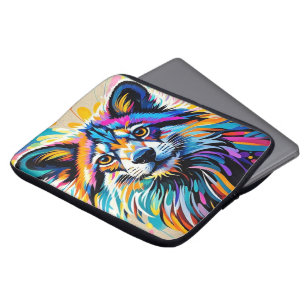Abstract leuk leuk vrolijk dier kunst ontwerp vet laptop sleeve