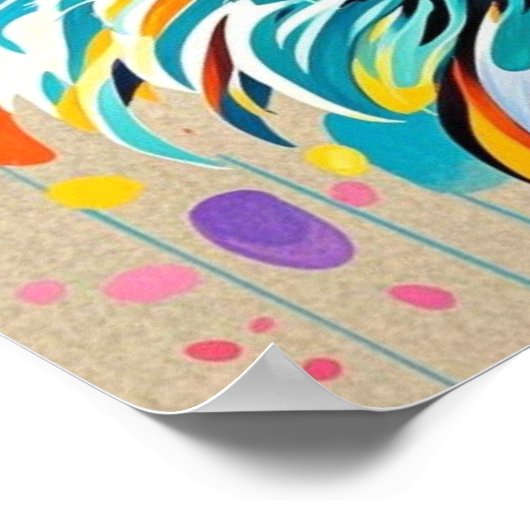 Abstract leuk leuk vrolijk dier kunst ontwerp vet poster (Hoek)