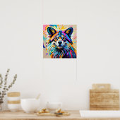 Abstract leuk leuk vrolijk dier kunst ontwerp vet poster (Keuken)