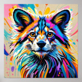 Abstract leuk leuk vrolijk dier kunst ontwerp vet poster (Voorkant)