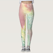Abstract Levendig Patroon Psychedelische Kleuruitb Leggings (Voorkant)