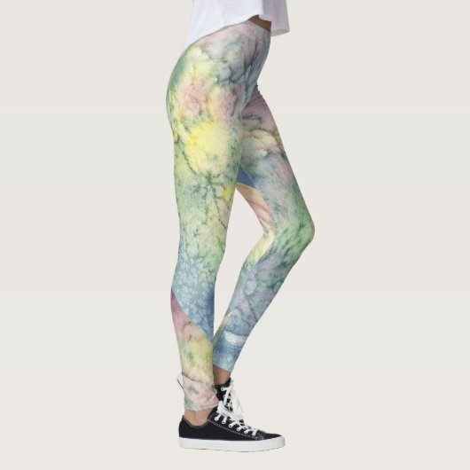 Abstract Levendig Patroon Psychedelische Kleuruitb Leggings (Rechts)