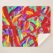 Abstract levendig patroon sherpa deken (Voorkant (horizontaal))