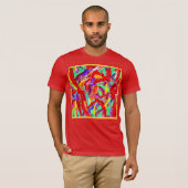 Abstract levendig patroon t-shirt (Voorkant volledig)