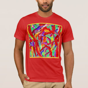 Abstract levendig patroon t-shirt