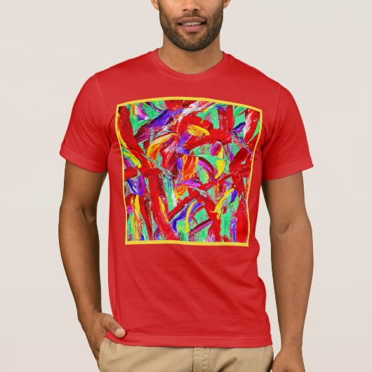 Abstract levendig patroon t-shirt (Voorkant)
