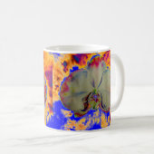 Abstract levendig waterverf bloem orchidee schilde koffiemok (Voorkant rechts)